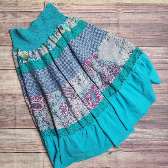 Anthropologie Dresses & Skirts - Anthropologie Lapis Blue Paisley Patchwork Skirt